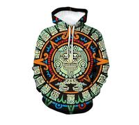 Sudaderas con capucha aztecas para hombre con diseño de tótems mayas sudaderas estampadas de temática mexicana camisetas de manga larga con motivos góticos y de terror prendas informales unisex