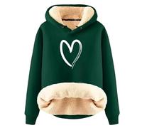 Sudaderas con capucha cálidas y divertidas para mujer, de invierno, de color liso, con forro polar grueso, coloridos y con forro de lana gruesa, con aislamiento, a la moda, para damas, lindos bosques