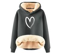 Sudaderas con capucha cálidas y divertidas para mujer, de invierno, de color liso, con forro polar grueso, coloridos y con forro de lana gruesa, con aislamiento, a la moda, para damas, lindos bosques