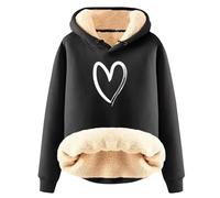 Sudaderas con capucha cálidas y divertidas para mujer, de invierno, de color liso, con forro polar grueso, coloridos y con forro de lana gruesa, con aislamiento, a la moda, para damas, lindos bosques