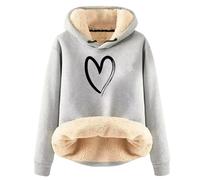 Sudaderas con capucha cálidas y divertidas para mujer, de invierno, de color liso, con forro polar grueso, coloridos y con forro de lana gruesa, con aislamiento, a la moda, para damas, lindos bosques