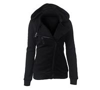 Sudaderas con capucha con cremallera oblicua para mujer Sudaderas para mujer Abrigo informal Cárdigan mullido Cremallera de color sólido Chaqueta cálida Ropa de abrigo gran tamaño de invierno Abrigo