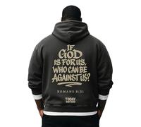 Sudaderas con capucha cristianas para hombre | If God Is For Us Who Can Be Against Us, sudaderas con capucha de manga larga vintage casual, para viajes, Negro, 3XL