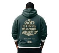 Sudaderas con capucha cristianas para hombre | If God Is For Us Who Can Be Against Us, sudaderas con capucha de manga larga vintage casual, para viajes, Ejercito Verde, M