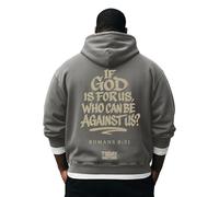 Sudaderas con capucha cristianas para hombre | If God Is For Us Who Can Be Against Us, sudaderas con capucha de manga larga vintage casual, para viajes, gris, 3XL