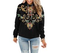 Sudaderas con capucha de ajuste holgado para mujer, con capucha con cordón, para otoño e invierno, manga larga, sudaderas con capucha para mujer, con bolsillo canguro, 12 multicolor, S