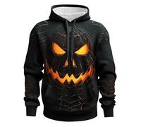 Sudaderas con capucha de Halloween para hombre, con diseño de cara de calabaza, con bolsillo, camisas con capucha espeluznantes, camisetas de manga larga 2025, Z12-negro, XXL
