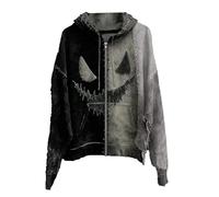 Sudaderas con capucha de Halloween para hombre, diseño de Jack O Lantern con cara de calabaza 2025, sudadera espeluznante de manga larga, Z01-light Ashy, M