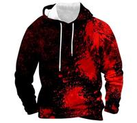 Sudaderas con capucha de Halloween para hombre, sudadera sangrienta con bolsillos, estampado de sangre, camisas casuales de manga larga, Z01, oro rosa, 4XL