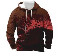 Sudaderas con capucha de Halloween para hombre, sudadera sangrienta con bolsillos, estampado de sangre, camisas casuales de manga larga, Z02-caqui, 4XL