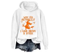 Sudaderas con capucha de Halloween para mujer, abrigo de manga larga para mujer, abrigo de manga larga con estampado Why Yes Actually I Can Drive A Stick para fiestas, festivales, bodas al aire libre