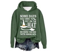 Sudaderas con capucha de Halloween para mujer, con texto en inglés "Some Days You Have To Put On The Hat", sudaderas con capucha para otoño, disfraces de 2025, sudadera para adultos, -, L
