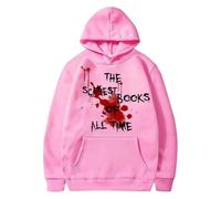 Sudaderas con capucha de Halloween para mujer, los libros más seariest de todos los tiempos, con bolsillos impresos, sudaderas con capucha para mujer, sudaderas con capucha para adultos 2025, rosa, L