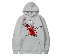Sudaderas con capucha de Halloween para mujer, los libros más seariest de todos los tiempos, con bolsillos impresos, sudaderas con capucha para mujer, sudaderas con capucha para adultos 2025, gris, M