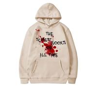 Sudaderas con capucha de Halloween para mujer, los libros más seariest de todos los tiempos, con bolsillos impresos, sudaderas con capucha para mujer, sudaderas con capucha para adultos 2025, beige, S