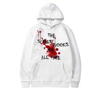 Sudaderas con capucha de Halloween para mujer, los libros más seariest de todos los tiempos, con bolsillos impresos, sudaderas con capucha para mujer, sudaderas con capucha para adultos 2025, blanco