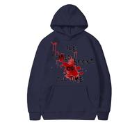 Sudaderas con capucha de Halloween para mujer, los libros más seariest de todos los tiempos, con bolsillos impresos, sudaderas con capucha para mujer, sudaderas con capucha para adultos 2025, azul
