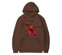 Sudaderas con capucha de Halloween para mujer, los libros más seariest de todos los tiempos, con bolsillos impresos, sudaderas con capucha para mujer, sudaderas con capucha para adultos 2025, marrón