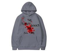 Sudaderas con capucha de Halloween para mujer, los libros más seariest de todos los tiempos, con bolsillos impresos, sudaderas con capucha para mujer, sudaderas con capucha para adultos 2025, gris