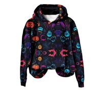Sudaderas con capucha de Halloween para mujer, telaraña, fantasma, cara de calabaza, 2025, sudadera con capucha para vacaciones, disfraz de mujer, Negro, L
