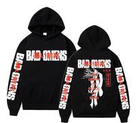 Sudaderas con capucha de la gira "A Tour of The Concrete Jungle" para hombre y mujer. Ropa de la gira de la banda Bad Omens 2023. Música americana. Sudaderas con capucha estampadas a doble cara.