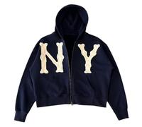 Sudaderas con Capucha de Moda con Bordado de Letras, Chaqueta Informal Colorida de Ropa Informal Estilo Hip Hop con Cremallera Sudadera A Hombre Camisas Deportivas Mujer
