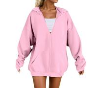 Sudaderas con capucha de moda con cremallera para mujer Y2K con capucha Preppy 2026, color sólido, casual, tops Workou con diseños, ajuste holgado, vintage, otoño, personalizable, estética, delgada