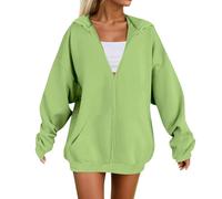 Sudaderas con capucha de moda con cremallera para mujer Y2K con capucha Preppy 2026, color sólido, casual, tops Workou con diseños, ajuste holgado, vintage, otoño, personalizable, estética, delgada