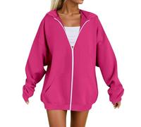 Sudaderas con capucha de moda con cremallera para mujer Y2K con capucha Preppy 2026, color sólido, casual, tops Workou con diseños, ajuste holgado, vintage, otoño, personalizable, estética, delgada