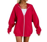 Sudaderas con capucha de moda con cremallera para mujer Y2K con capucha Preppy 2026, color sólido, casual, tops Workou con diseños, ajuste holgado, vintage, otoño, personalizable, estética, delgada
