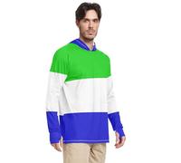 Sudaderas con capucha de protección solar para hombre, manga larga, protección contra erupciones UPF 50+, S, Bandera nacional de Surinam, X-Large