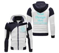 Sudaderas con Capucha DIY Personalizadas para Hombre Sudadera con Cremallera Imprime Tu Propio Diseño Foto/Logotipo Chaqueta Abrigo De Retazos color3,M