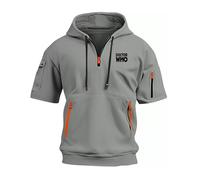 Sudaderas con Capucha for Hombres Camisas de Manga Corta for Doctor Who Gym Sudadera con Capucha for Hombres con Cremallera de un Cuarto Camisetas de Entrenamiento atlético Muscle Fit Camiseta(B,2XL)