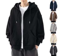 Sudaderas Con Capucha Hombre Zip, Chaqueta Hombre Mediados De Temporada Gran Tamaño Sudadera Pareja Sudaderas Casual Sudadera Sudadera Con Capucha Versátil Abrigo 2025 Nuevo Abrigos con Bolsillo
