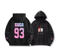 Sudaderas Con Capucha JIMIN J-HOPE JIN JUNGKOOK RapMonster SUGA V, Sudadera Unisex For Fan(Color:Black-5thin,Size:S)