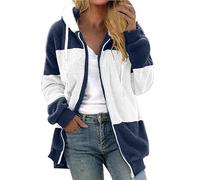 Sudaderas con capucha mujer peluche casual cálido sudadera polar ligero cómodo color sólido elegante chaleco grueso manga larga acolchada abrigo Hoodie pesado de gran tamaño invierno chaqueta Teddy, A