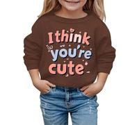 Sudaderas con capucha para el día de San Valentín 2026 para otoño e invierno, a la moda, interesantes, estampadas, para niños, marrón, 3-4 años