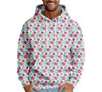 Sudaderas con capucha para el día de San Valentín para hombre 2026, una sudadera casual, cómoda e impresa en 3D para hombre, para el hogar, interiores y exteriores, Multicolor, 3XL