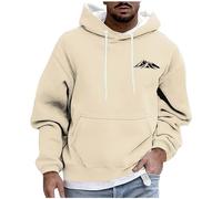 Sudaderas con capucha para hombre, ajuste holgado, estampadas, con cordón, manga larga, cómodas, F-220 Beige, 3XL