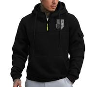 Sudaderas con capucha para hombre, con cremallera de un cuarto del Reino Unido, ligera, de manga larga, de gran tamaño, casual, para el trabajo, para papá, ropa deportiva, sudadera con capucha para el