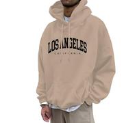 Sudaderas con capucha para hombre, con estampado de anime de Los Ángeles, de manga larga, con capucha, con cordón, diseño gótico occidental Y2K, gótico, gótico, para mujer, caqui, L
