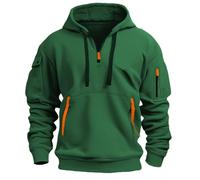 Sudaderas con capucha para hombre, de forro polar, con cremallera, manga larga, original, personalizable, perfecta para uso diario, gimnasio, escuela, viajes y actividades al aire libre, verde, XXL