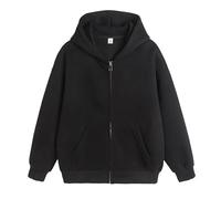 Sudaderas con capucha para hombre, de gran tamaño, sólidas, gruesas, con bolsillo, para otoño e invierno, con cremallera completa, de forro polar, manga larga, informales, para exteriores, cómodas