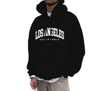 Sudaderas con capucha para hombre de La Universidad de Los Ángeles con letras personalizadas con capucha, vintage, hombros caídos, gráficos, manga larga, con cordón, suéteres lindos para la