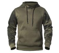 Sudaderas con capucha para hombre, de manga larga, con bolsillos, con cremallera de un cuarto, informal, ropa deportiva ligera para otoño y vacaciones, Ejercito Verde, M