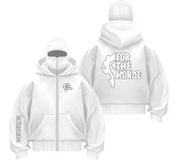 Sudaderas con Capucha para Hombre de The H.or.d.e Sudaderas de Manga Larga Sudadera cómoda con Capucha Chaqueta Urbana Prendas de Abrigo Abrigo Cortavientos White-1 XL