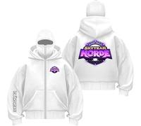 Sudaderas con Capucha para Hombre de The H.or.d.e Sudaderas de Manga Larga Sudadera cómoda con Capucha Chaqueta Urbana Prendas de Abrigo Abrigo Cortavientos White-2 XL