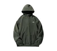 Sudaderas con capucha para hombre del Reino Unido, sudaderas de forro polar de color sólido con bolsillos y bordado, cuello alto con cremallera de un tercio, camisetas de fitness, casual, holgada