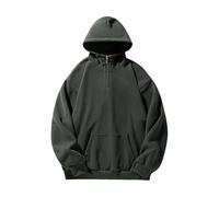 Sudaderas con capucha para hombre del Reino Unido, sudaderas de forro polar de color sólido con bolsillos, cuello alto con cremallera de un tercio, camisetas de fitness, casual, holgada, cómoda, suave