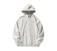 Sudaderas con capucha para hombre del Reino Unido, sudaderas de forro polar de color sólido con bolsillos y bordado, cuello alto con cremallera de un tercio, camisetas de fitness, casual, holgada